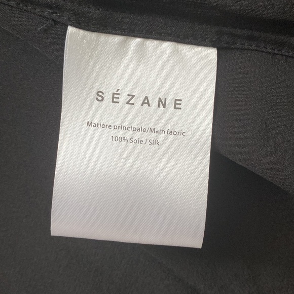 Sezane black lace silk shirt - Picture 7 of 11